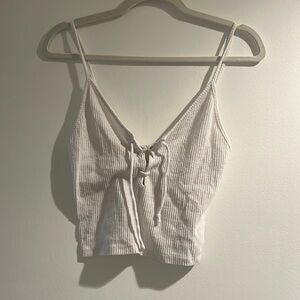 Pacsun White Lace Up Cropped Tank